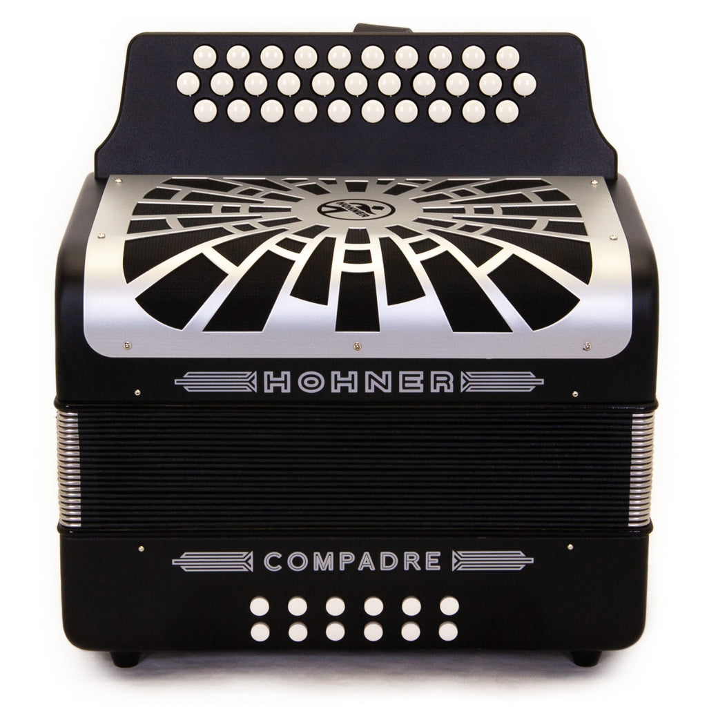 Hohner Compadre EAD Black with Matte Gray Grill-accordion-Hohner- Hermes Music