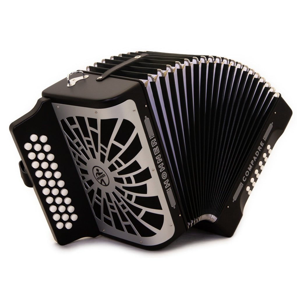 Hohner Compadre EAD Black with Matte Gray Grill-accordion-Hohner- Hermes Music