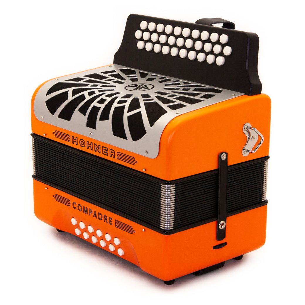 Hohner Compadre FBE Orange with Matte Gray Grill-accordion-Hohner- Hermes Music