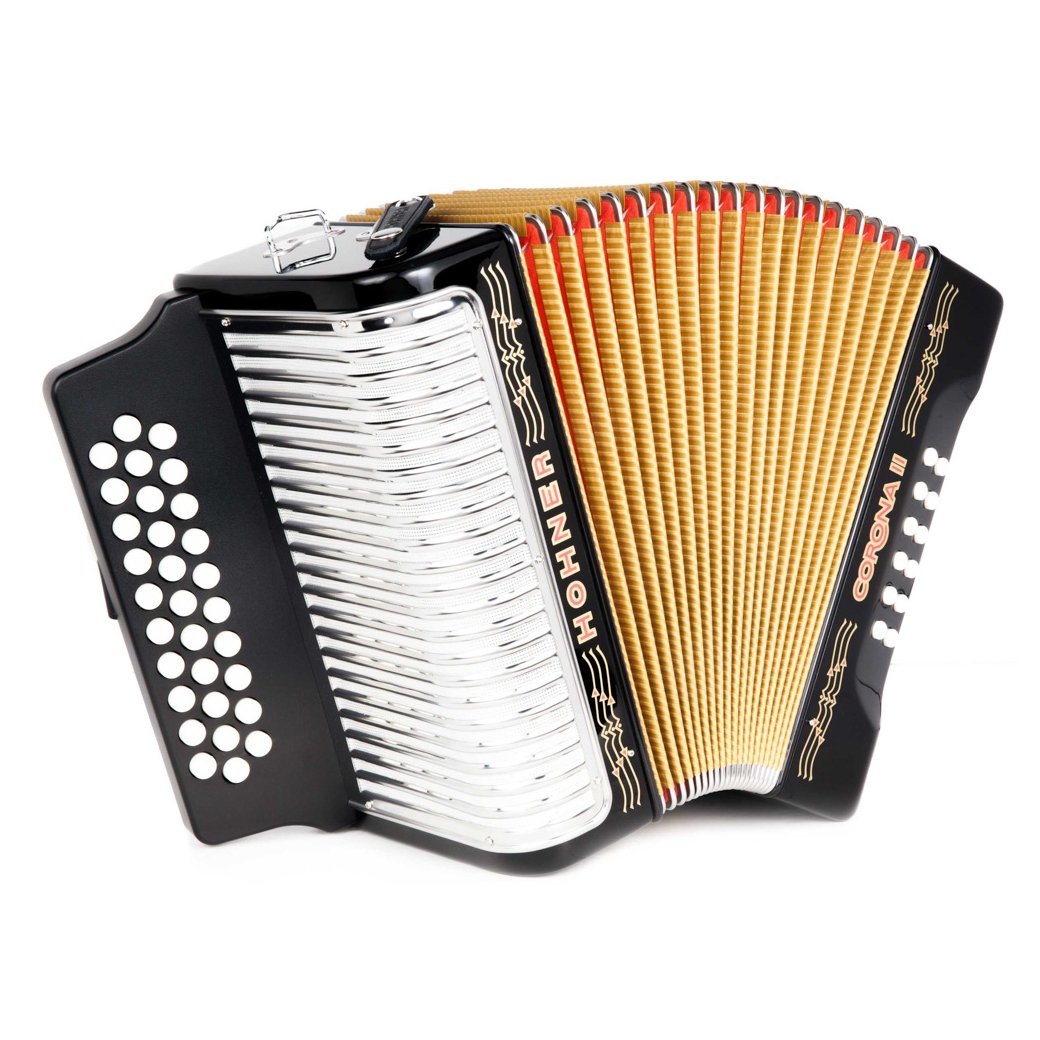 Hohner Corona II Black GCF-accordion-Hohner- Hermes Music