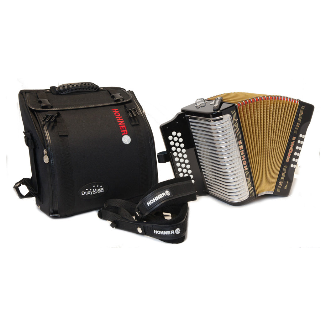 Hohner Corona II Classic Black FBE-accordion-Hohner- Hermes Music