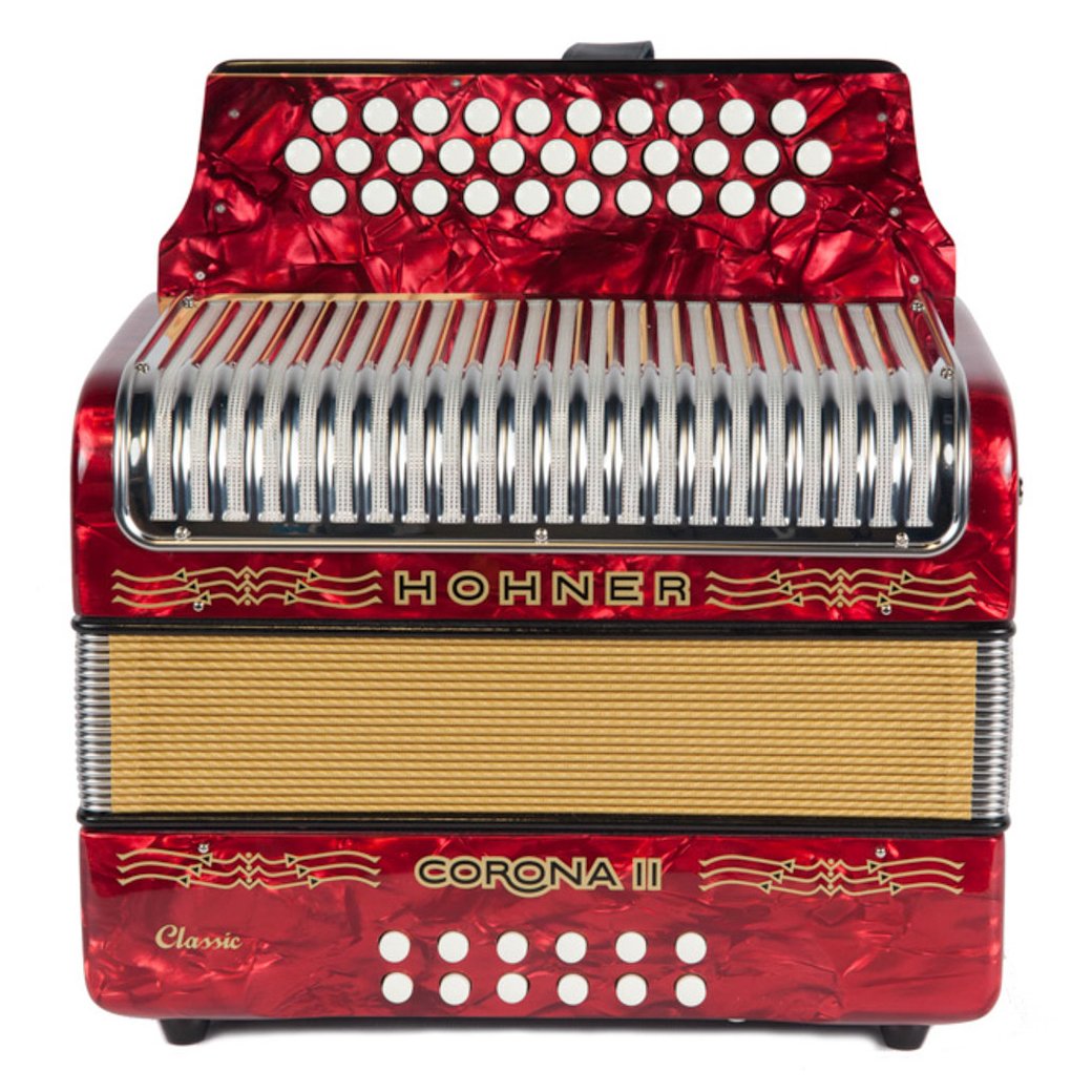 Hohner Corona II Classic Red FBE-accordion-Hohner- Hermes Music