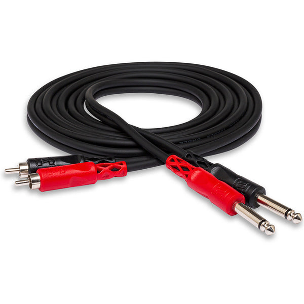Hosa Technology CPR-201 Dual Cable 1/4" TS - RCA 1M-Cables-Hosa Technology- Hermes Music