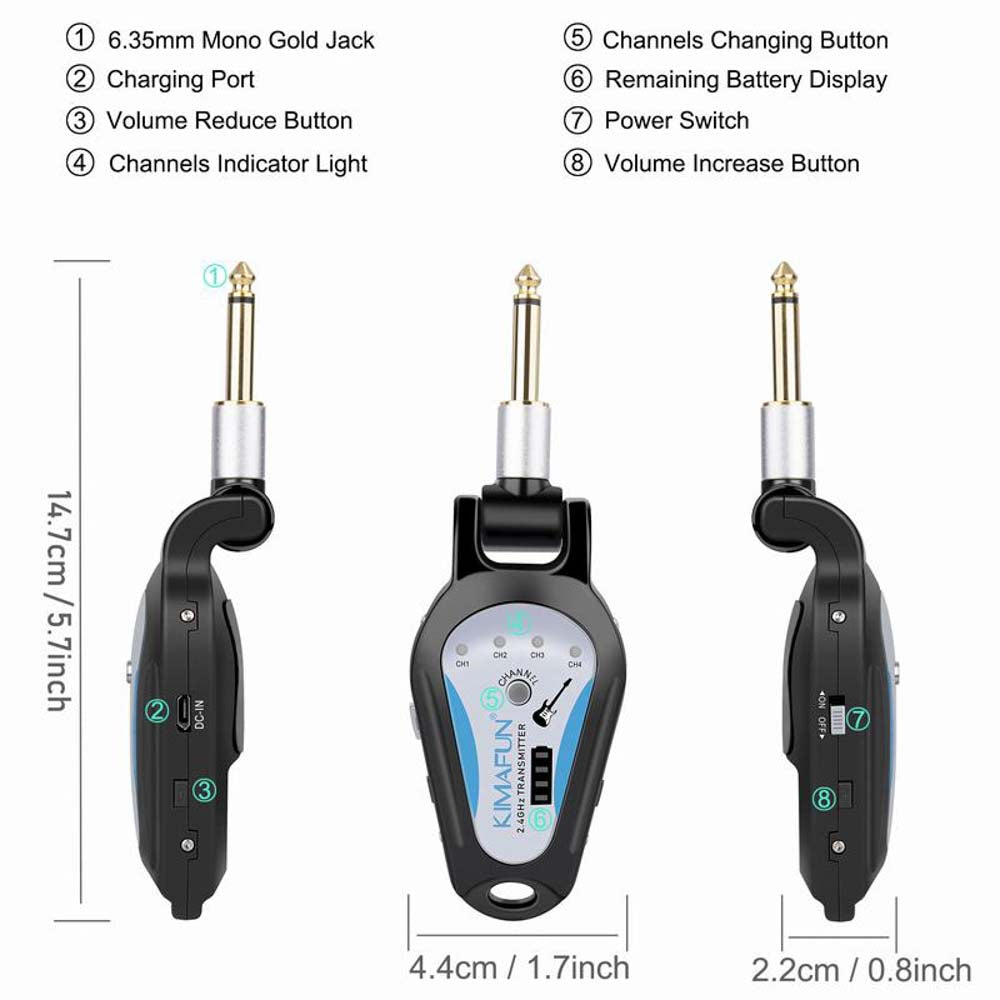 Kimafun KM-G207 Wireless Instrument System-wireless-Kimafun- Hermes Music