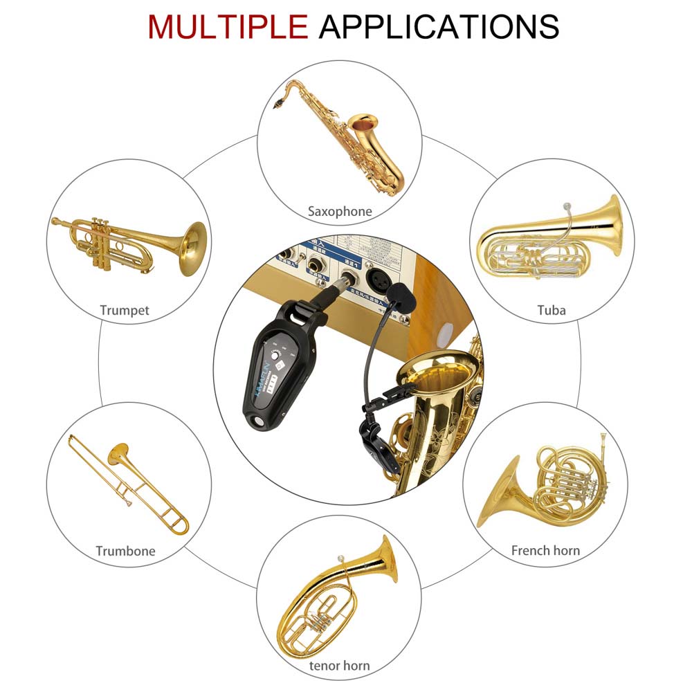 Kimafun KM-U308A Wireless Sax Microphone System-wireless-Kimafun- Hermes Music