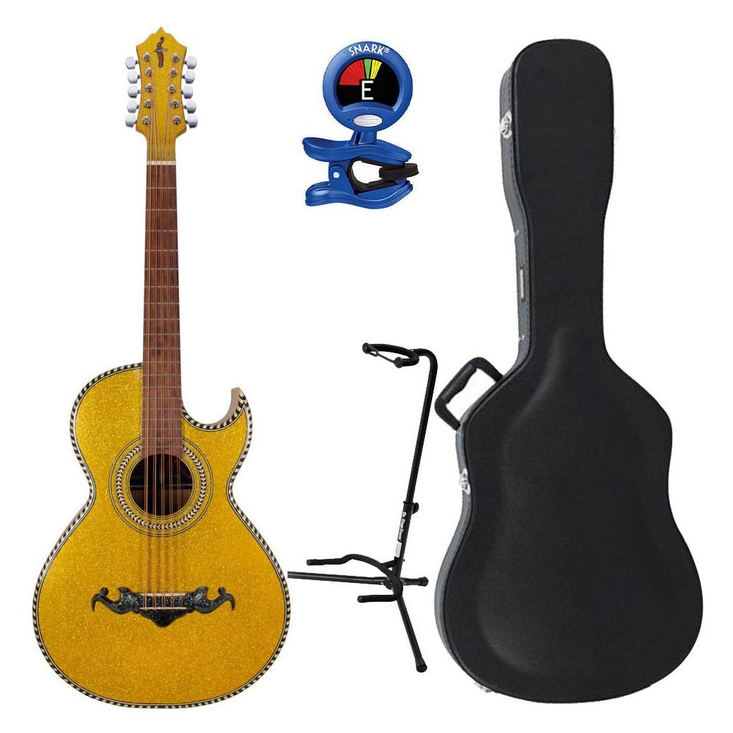 La Bestia Bajo Quinto de Palo Escrito with Hard Case, Tuner, and Stand-bajo quinto-La Bestia- Hermes Music