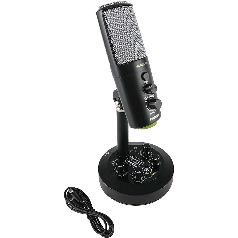 Mackie EM-CHROMIUM USB Condenser Microphone with 2-channel Mixer-microphone-Mackie- Hermes Music