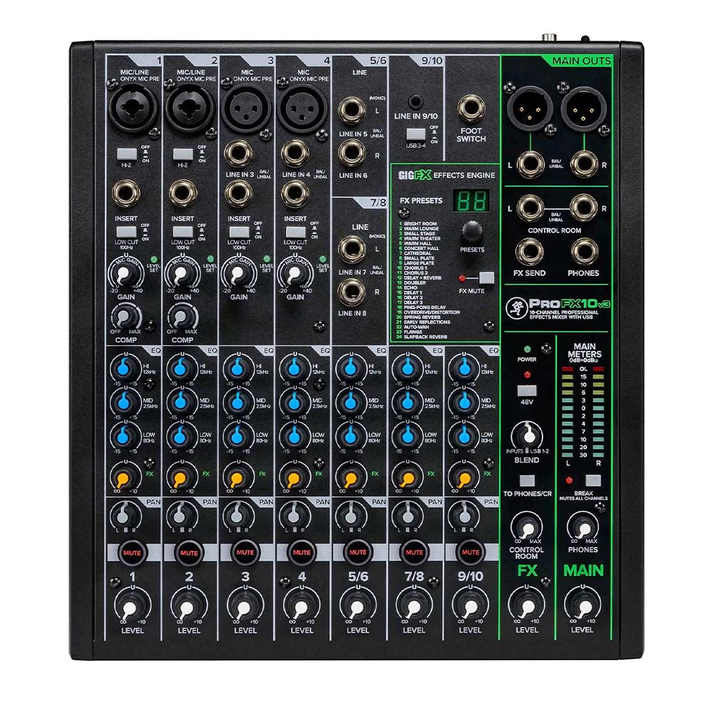 Mackie PROFX10V3 10-Channel Effects Mixer with USB-mixer-Mackie- Hermes Music