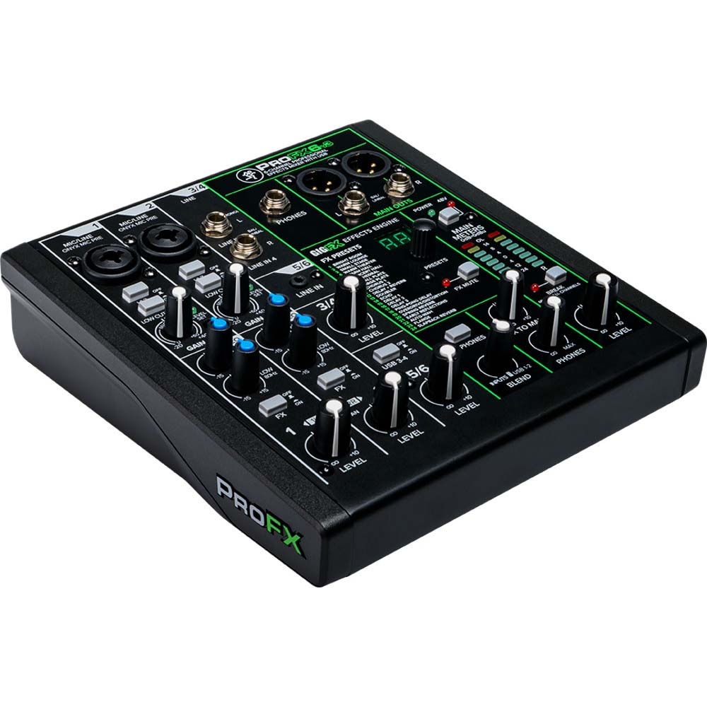 Mackie PROFX6V3 6-channel Mixer with USB and Effects-mixer-Mackie- Hermes Music