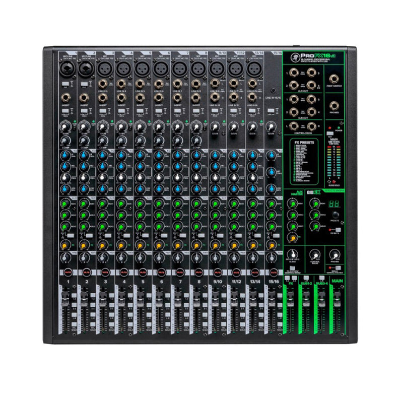 Mackie ProFX16v3 16-Channel 4-Bus Professional Effects Mixer with USB-mixer-Mackie- Hermes Music