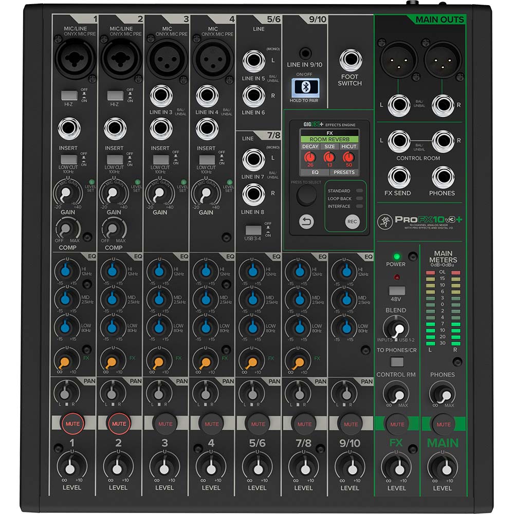 Mackie PROFX10V3+ 10-Channel Analog Mixer w/USB-Mixer-Mackie-Hermes Music