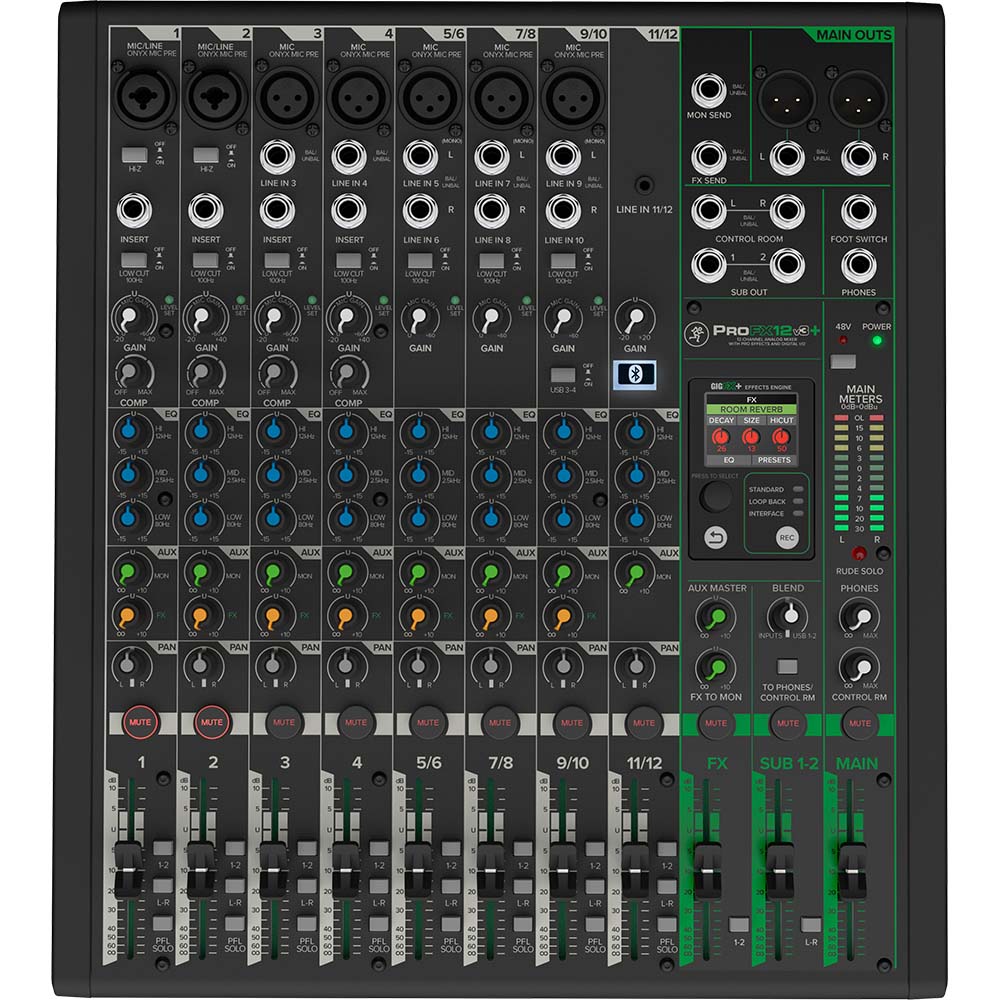 Mackie PROFX12V3+ 12-Channel Analog Mixer w/USB-Mixer-Mackie-Hermes Music