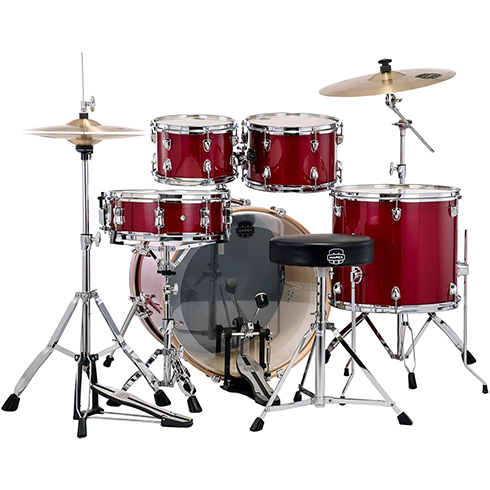 Mapex Venus 5 Pc Rock Complete Setup VM Crimson Red Sparkle-drumset-Mapex- Hermes Music