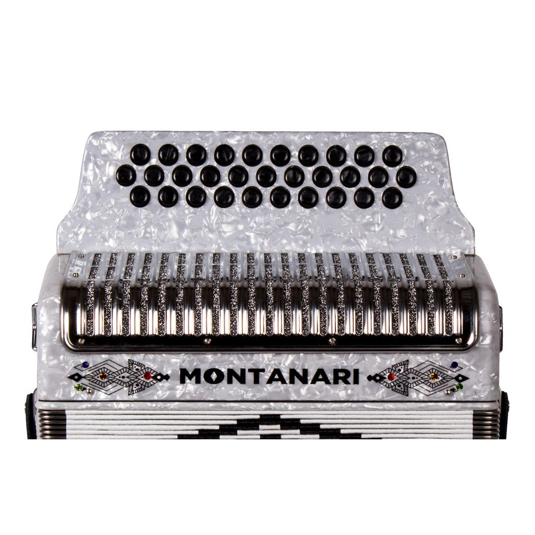 Montanari 3112 MG Accordion EAD White-accordion-Montanari- Hermes Music