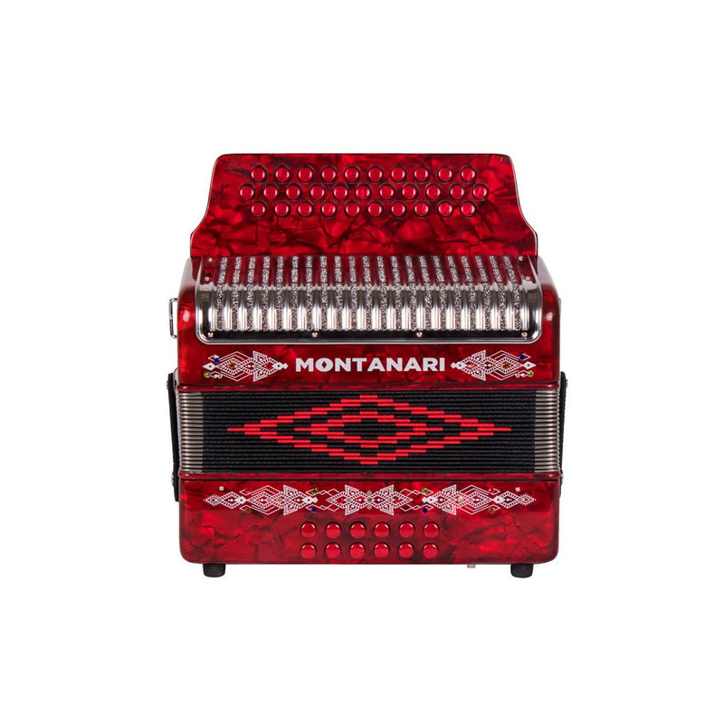 Montanari 3112 MG Accordion GCF Red-accordion-Montanari- Hermes Music