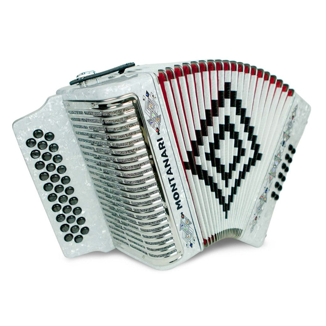 Montanari 3112 MG Accordion No Switch FBE White-accordion-Montanari- Hermes Music