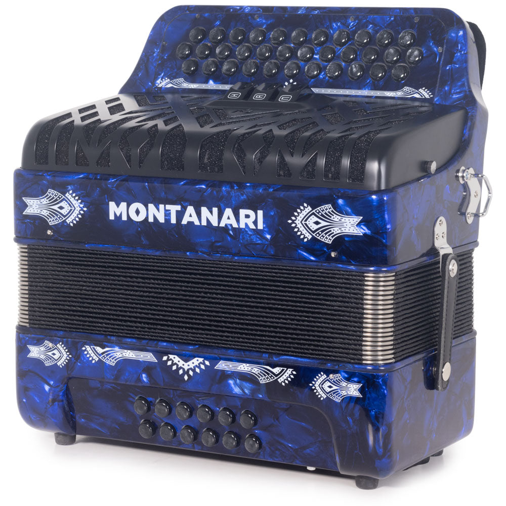 Montanari 3412 Accordion 3 Switch EAD Blue-accordion-Montanari- Hermes Music