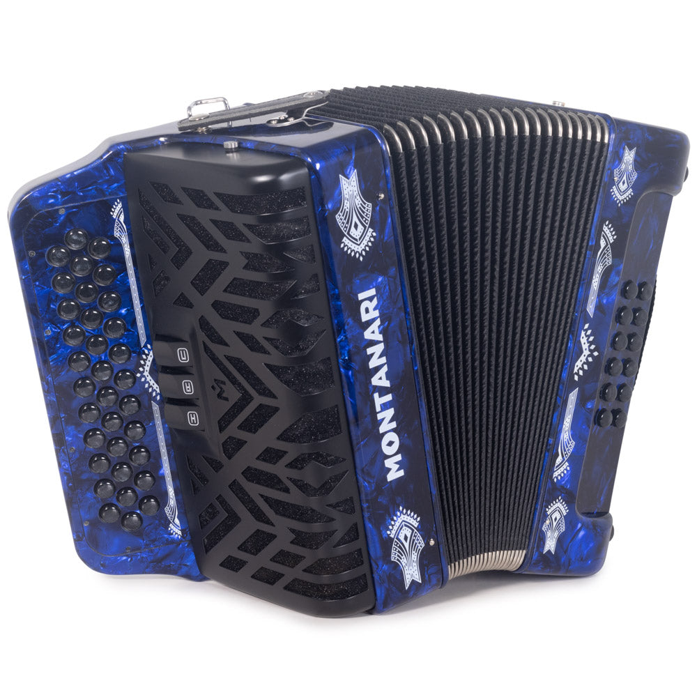 Montanari 3412 Accordion 3 Switch EAD Blue-accordion-Montanari- Hermes Music