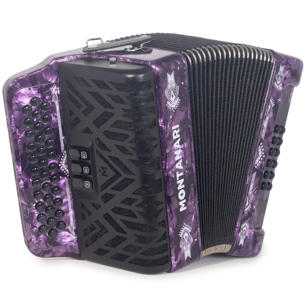 Montanari CM II Accordion 3 Switch 3412 EAD Purple-accordion-Montanari- Hermes Music