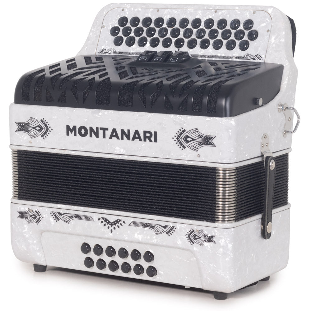 Montanari CM II Accordion 3 Switch 3412 EAD White-accordion-Montanari- Hermes Music