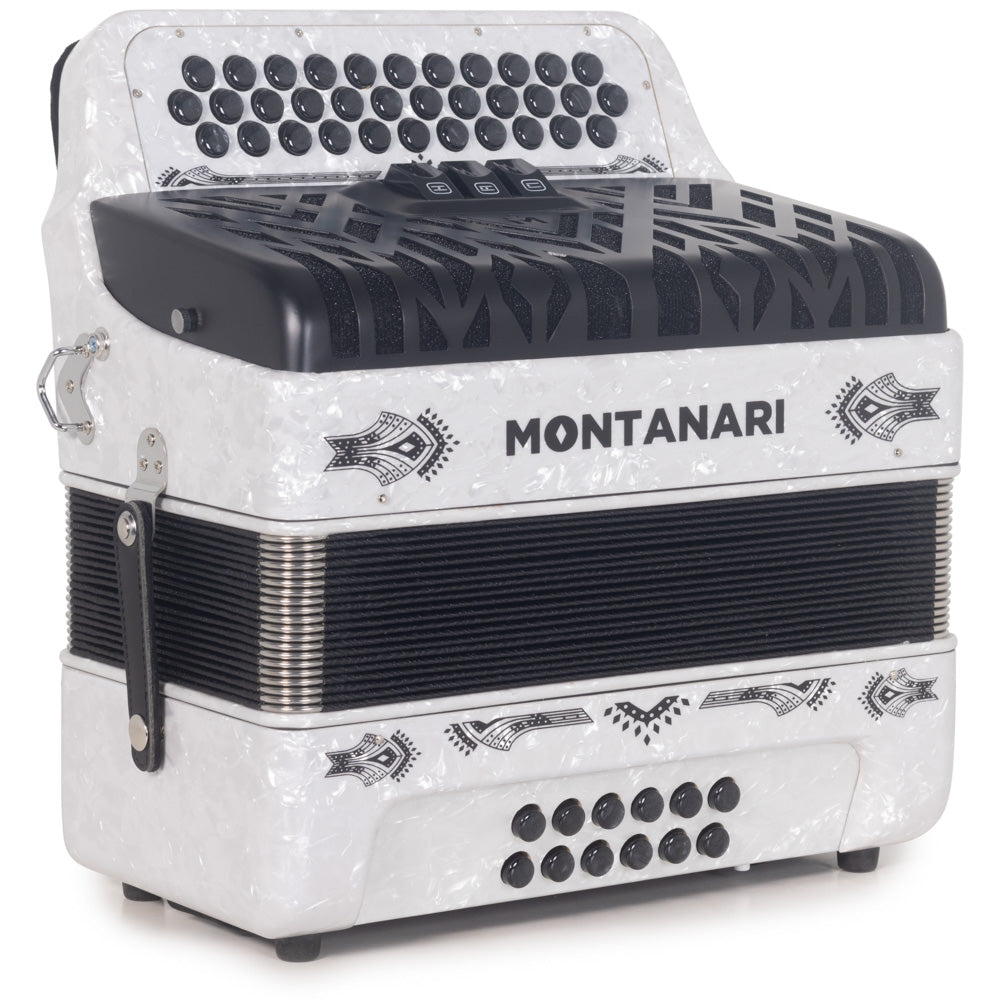 Montanari CM II Accordion 3 Switch 3412 EAD White-accordion-Montanari- Hermes Music