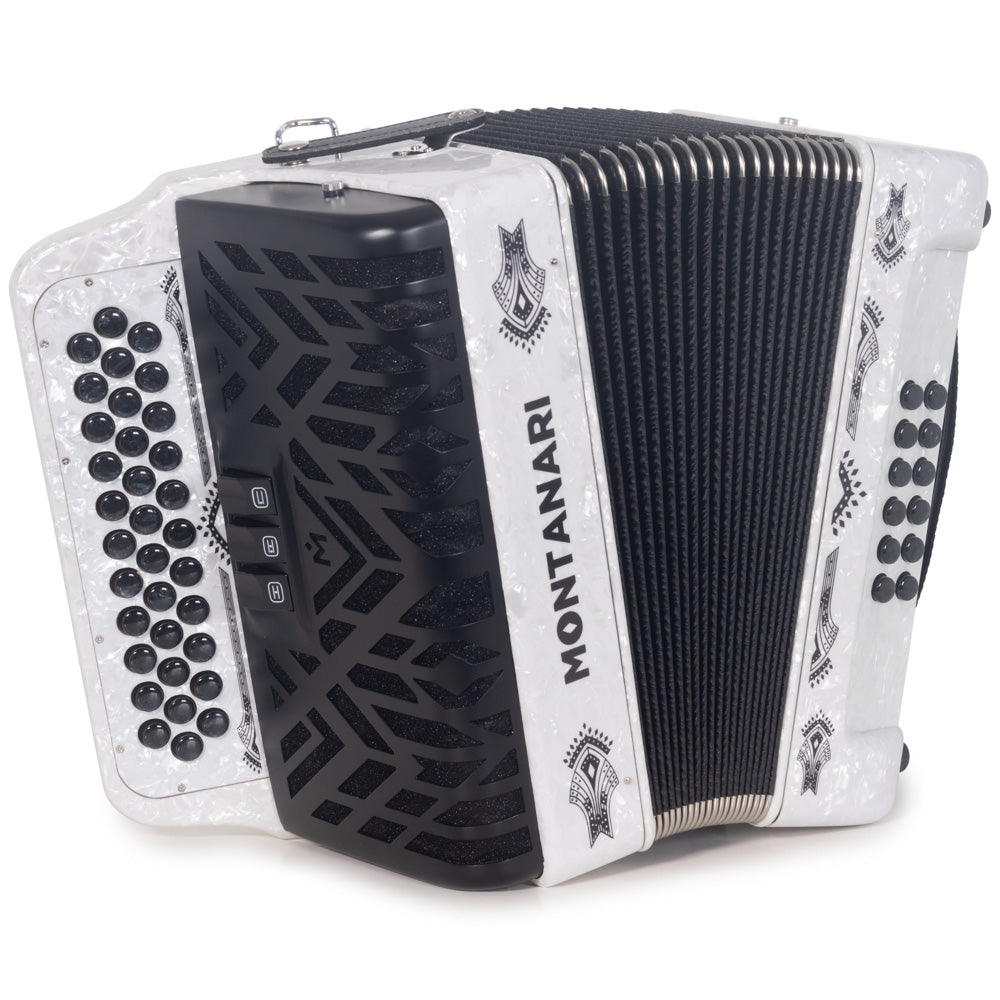 Montanari CM II Accordion 3 Switch 3412 EAD White-accordion-Montanari- Hermes Music