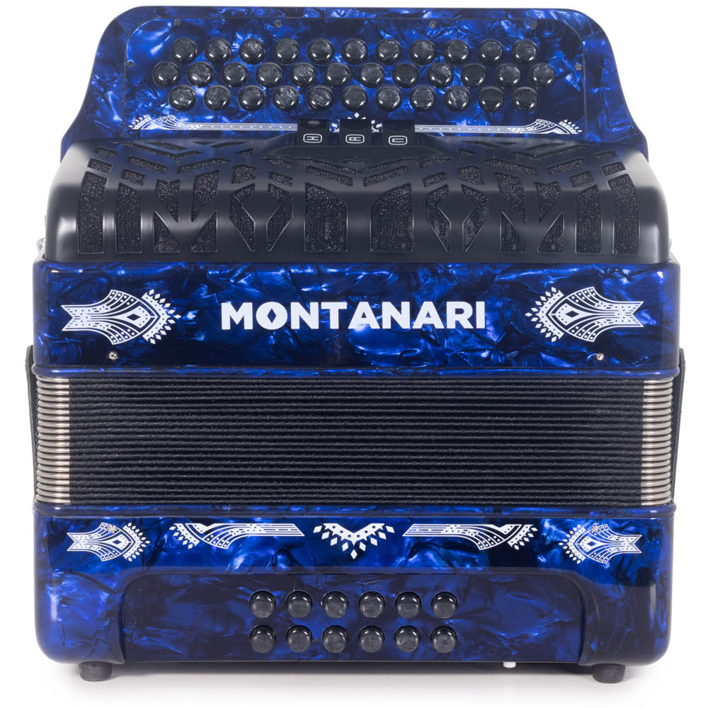 Montanari CM II Accordion 3 Switch 3412 FBE Blue-accordion-Montanari- Hermes Music