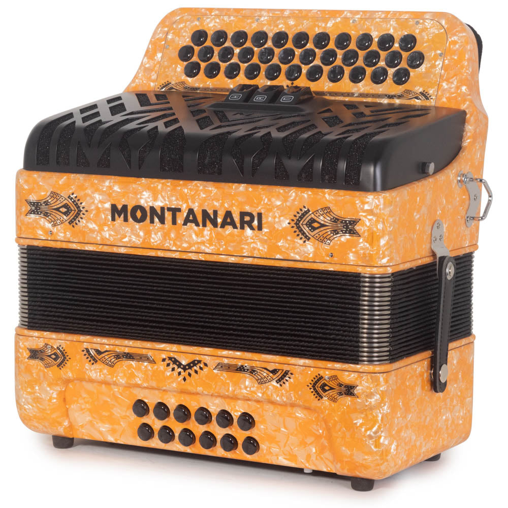 Montanari CM II Accordion 3 Switch 3412 FBE Orange-accordion-Montanari- Hermes Music