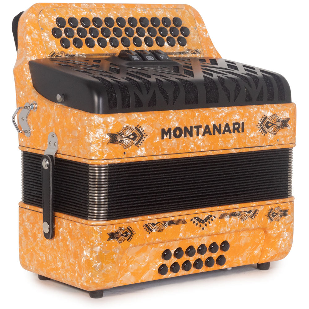 Montanari CM II Accordion 3 Switch 3412 FBE Orange-accordion-Montanari- Hermes Music