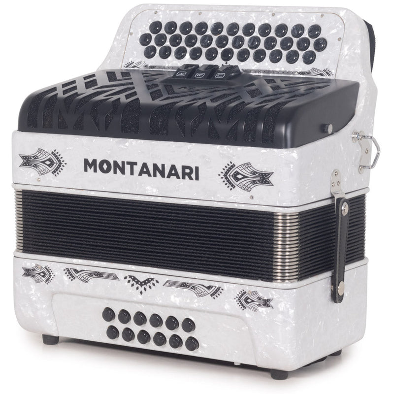 Montanari CM II Accordion 3 Switch 3412 FBE White-accordion-Montanari- Hermes Music