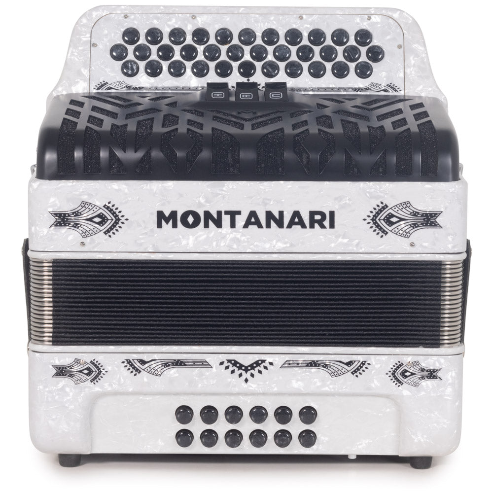 Montanari CM II Accordion 3 Switch 3412 FBE White-accordion-Montanari- Hermes Music