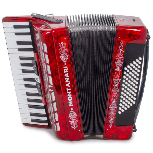 Montanari Piano Accordion 5 Switch 72 Bass 34 Keys Red-accordion-Montanari- Hermes Music