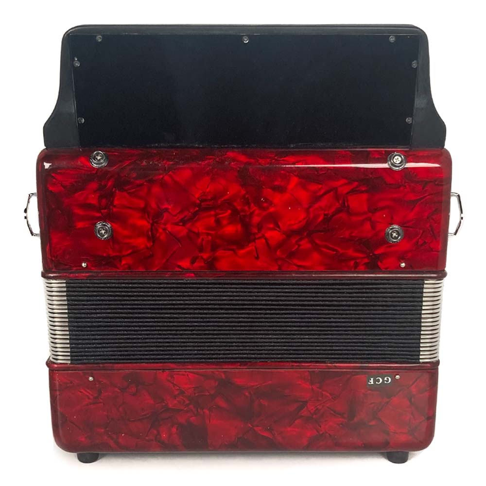 Montanari Vallenato Accordion No Switch GCF Red-accordion-Montanari- Hermes Music