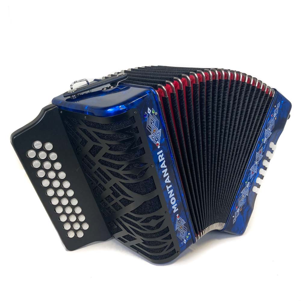 Montanari Vallenato Accordion No Switch FBE Blue-accordion-Montanari- Hermes Music