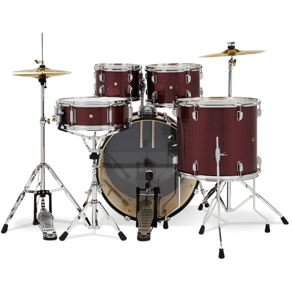 PDP Ruby Red Sparkle - 5 Piece Complete Kit-drumset-Drum Workshop- Hermes Music