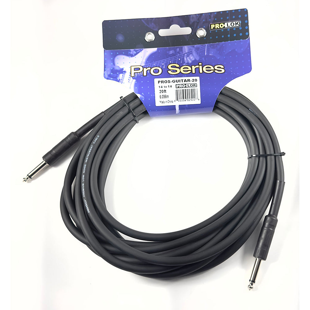 Pro-Lok 20ft Guitar Cable 1/4 Straight to Straight-Guitar Accessories-Pro-Lok-Hermes Music