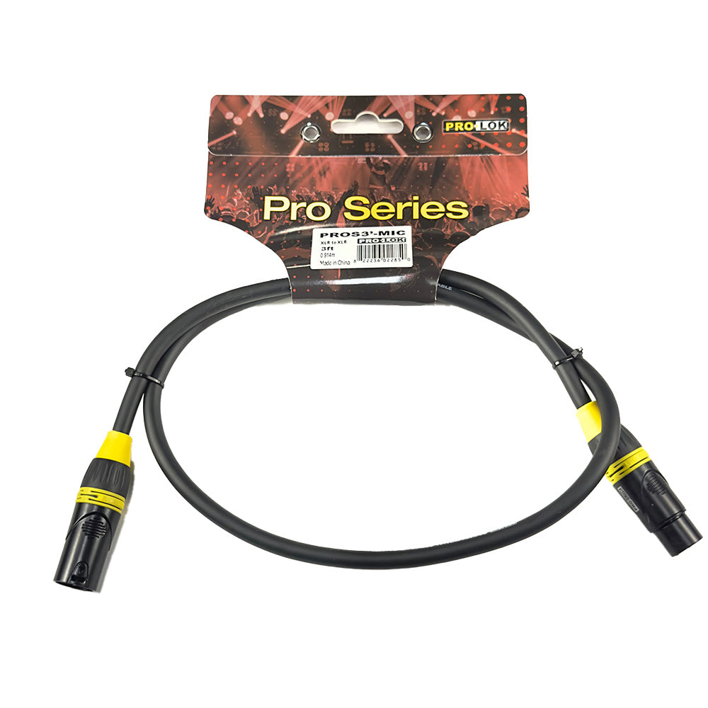 Pro-Lok Pro Series 3' Mic Cable-Microphone Accessories-Pro-Lok-Hermes Music