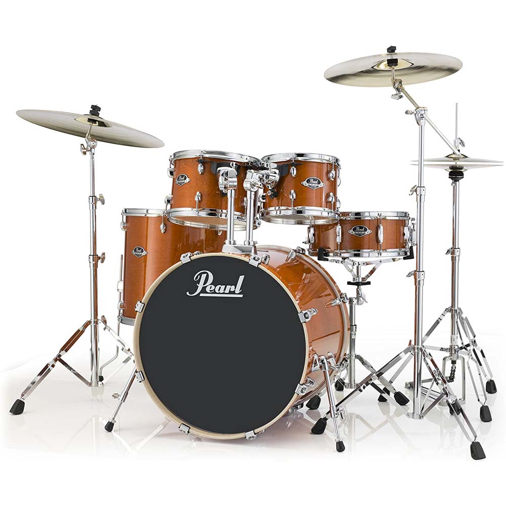 Pearl Export EXL 5-piece Drum Set with Hardware - Honey Amber - No Cymbals-drumset-Pearl Drums- Hermes Music