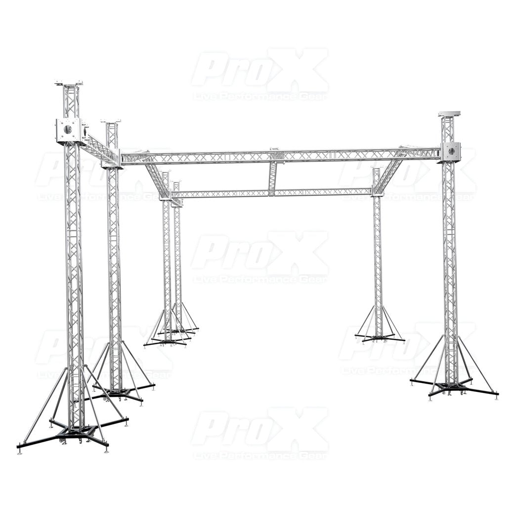 ProX 12D Stage Roofing System 30'W x 30'L x 23'H & Speaker Wings - Incl 6 Chain Hoist-trussing-ProX- Hermes Music