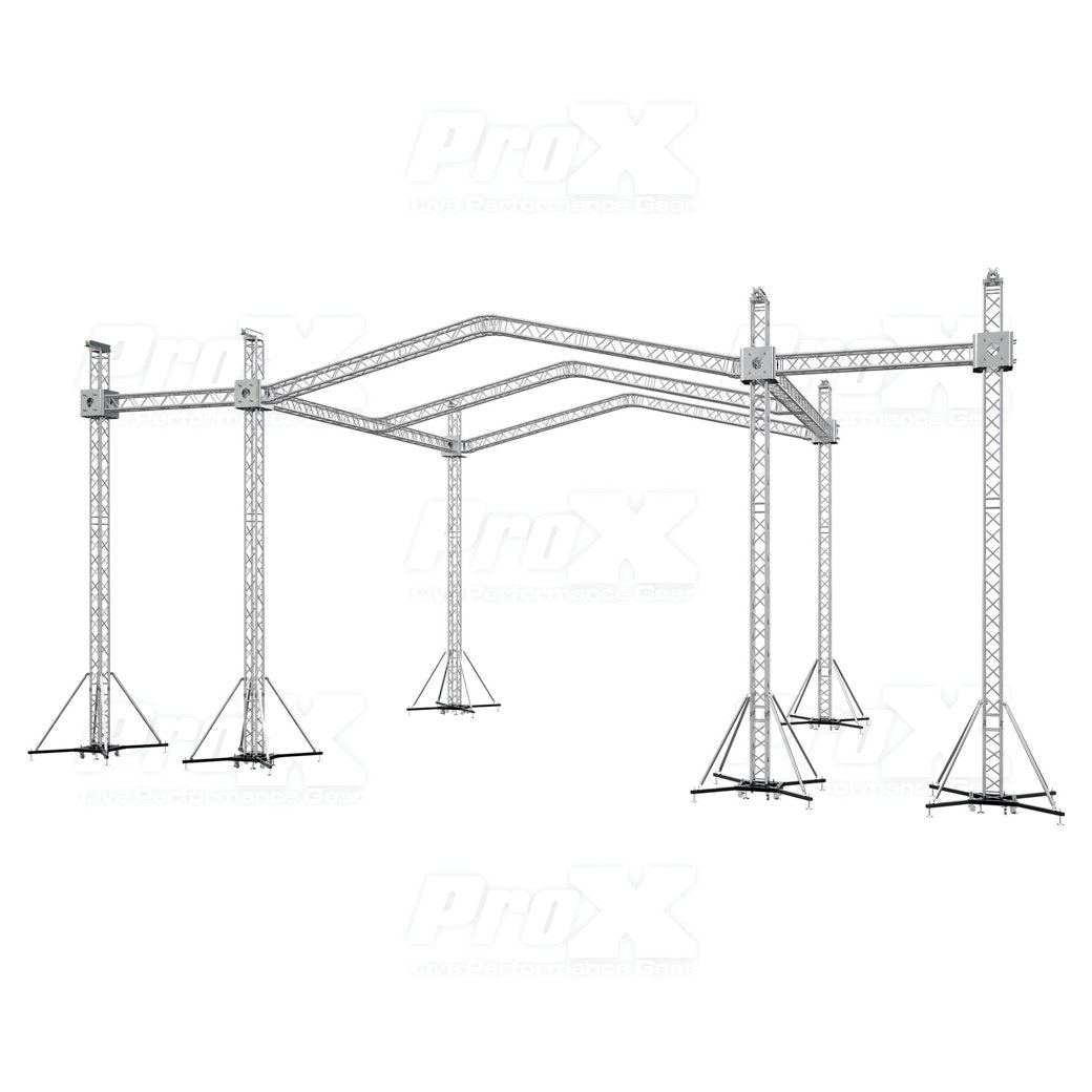 ProX 12D Stage Roofing System 30'W x 30'L x 23'H & Speaker Wings - Incl 6 Chain Hoist-trussing-ProX- Hermes Music