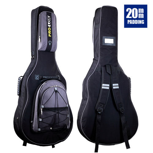 Prolok Electric Bass Guitar Gig Bag with Detachable Black and Grey Backpack-Pro-Lok- Hermes Music
