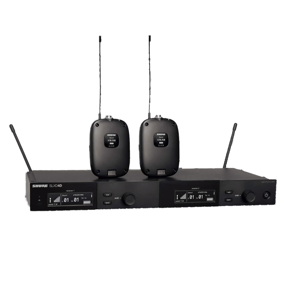 Shure SLXD14D-G58 Dual Wireless System w/Two Bodypack Transmitters-Transmitter-Shure-Hermes Music