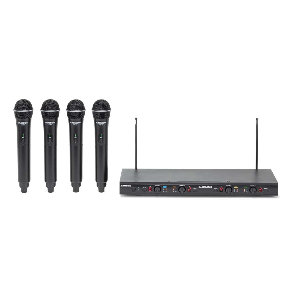 Samson Stage 412 Quad-Channel Handheld VHF Wireless System-microphone-Samson- Hermes Music