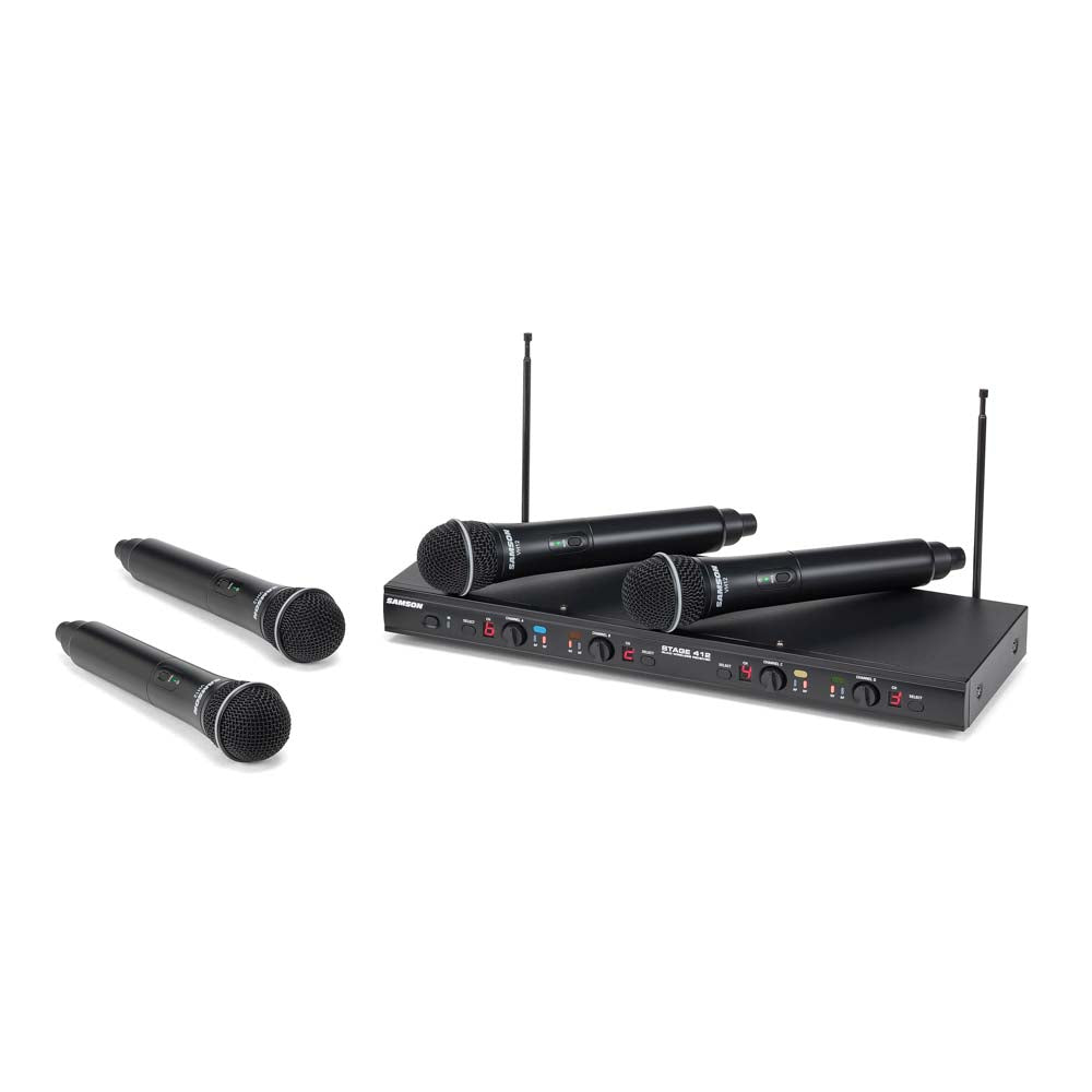 Samson Stage 412 Quad-Channel Handheld VHF Wireless System-microphone-Samson- Hermes Music