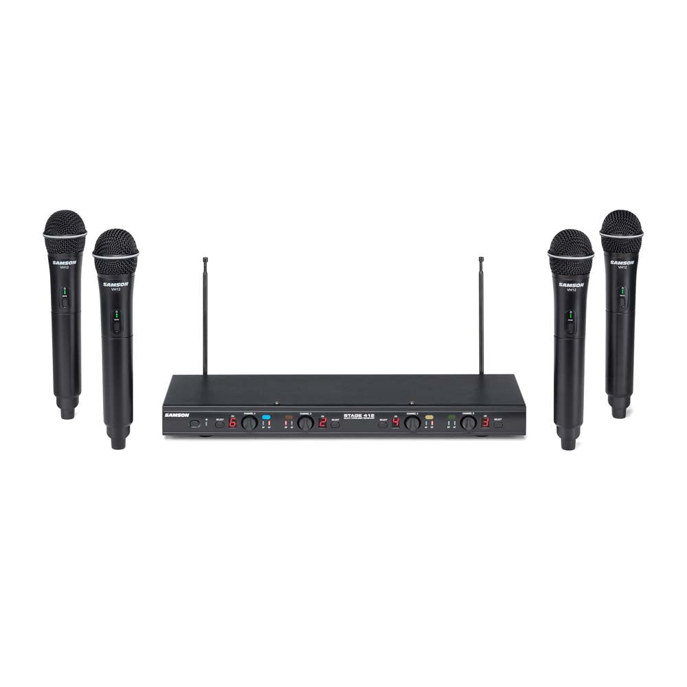 Samson Stage 412 Quad-Channel Handheld VHF Wireless System-microphone-Samson- Hermes Music