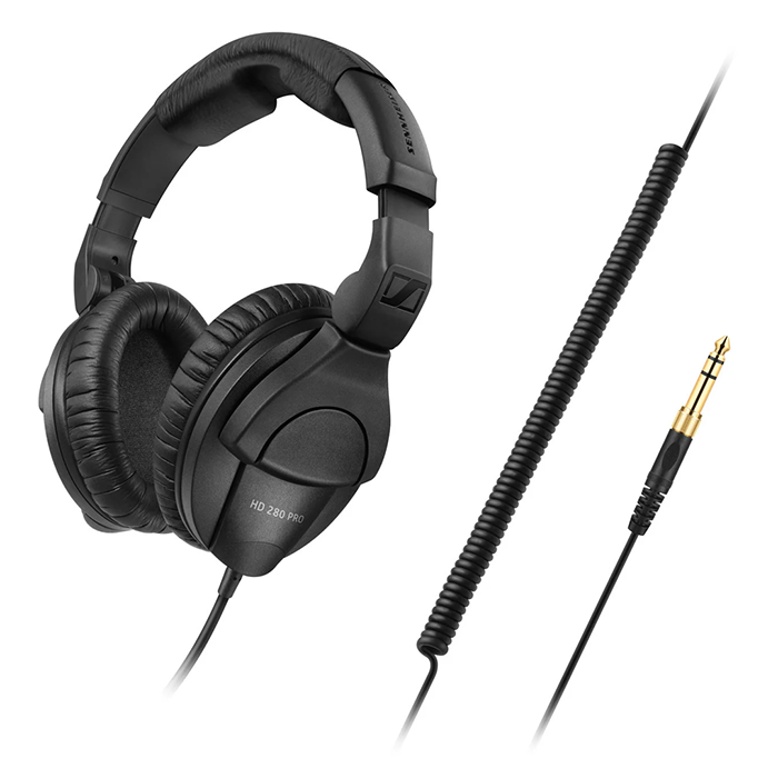 Sennheiser HD280 PRO Collapsible Closed Professional Monitoring Headphones, Black-headphones-Sennheiser- Hermes Music