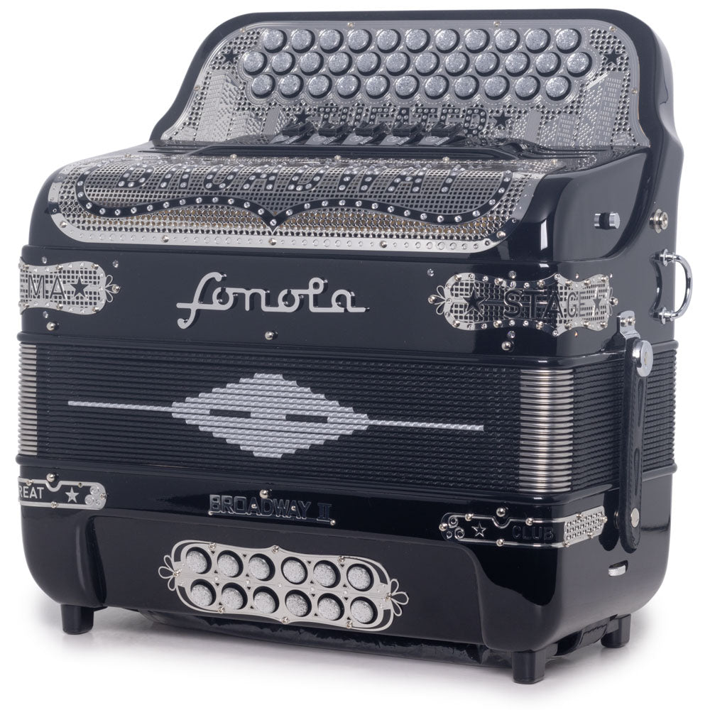 Sonola Accordion Special Edition Broadway 5 Switch FBE Black with Silver-accordion-Sonola- Hermes Music