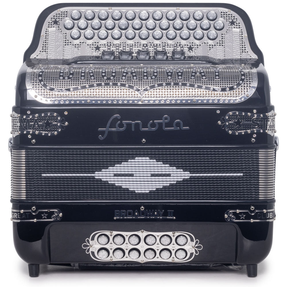 Sonola Accordion Special Edition Broadway 5 Switch FBE Black with Silver-accordion-Sonola- Hermes Music