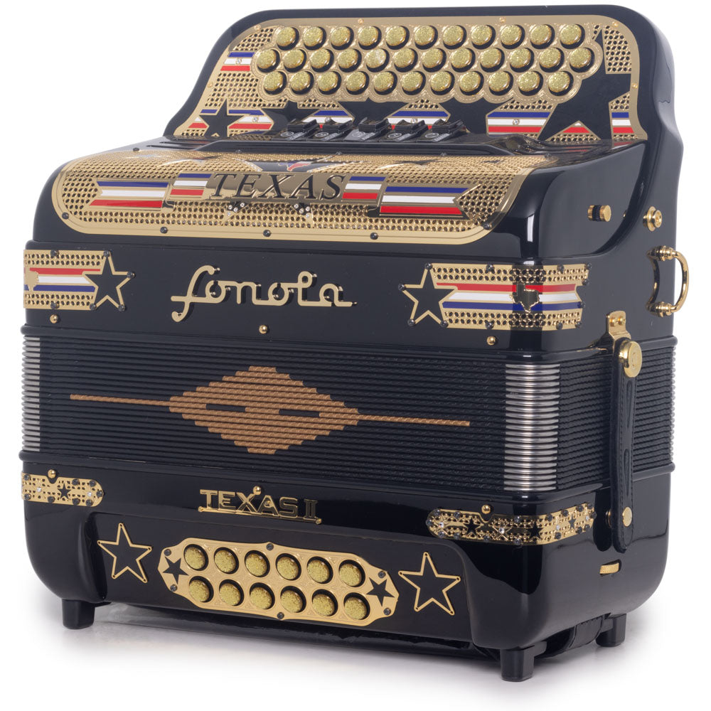 Sonola Accordion Special Edition Texas 5 Switch FBE Black with Gold-Accordions & Concertinas-Sonola- Hermes Music