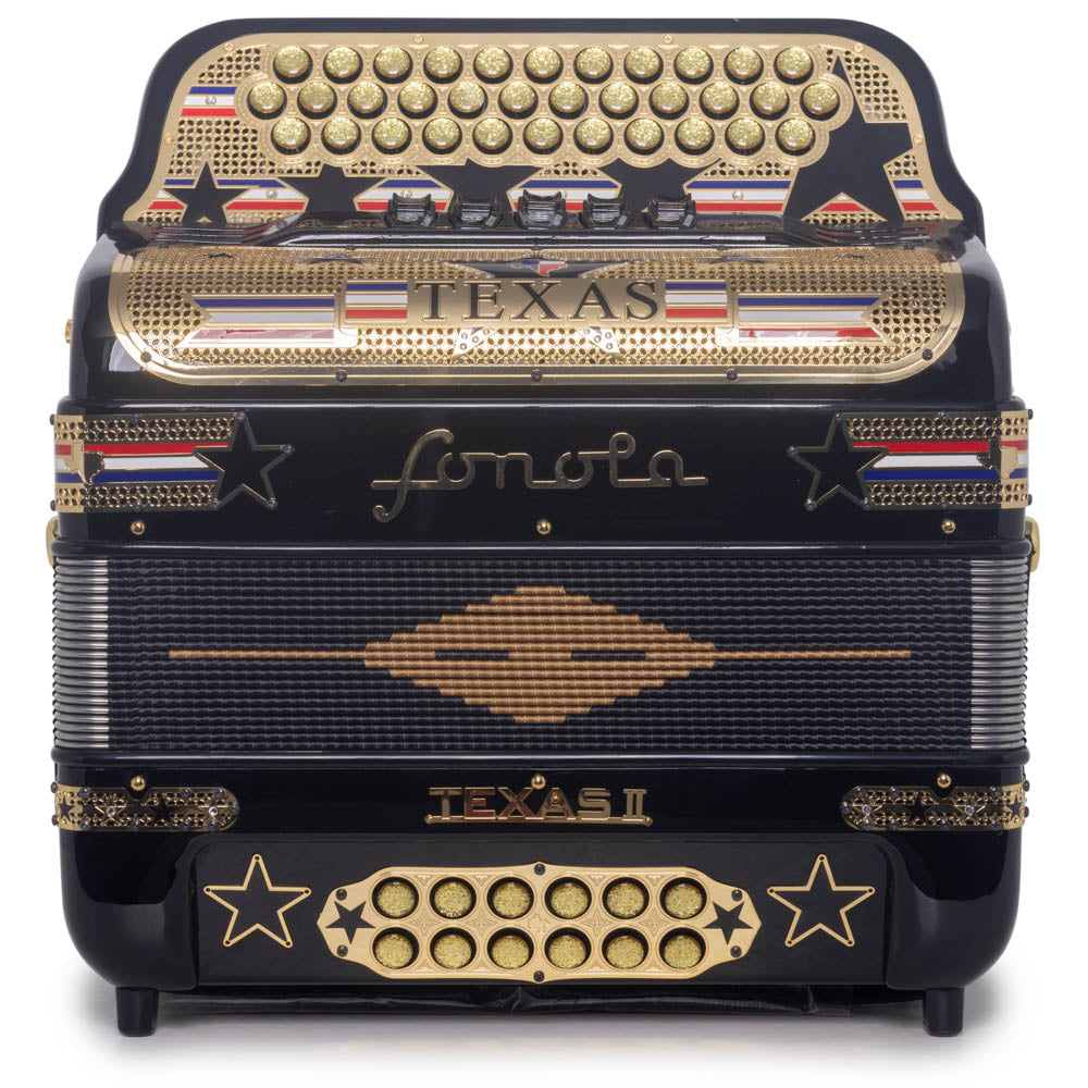 Sonola Accordion Special Edition Texas 5 Switch FBE Black with Gold-Accordions & Concertinas-Sonola- Hermes Music